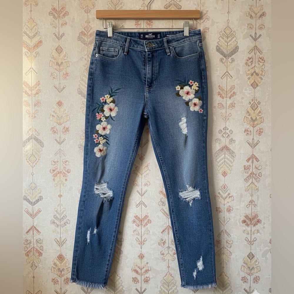 Hollister Blue Floral Skinny Jeans